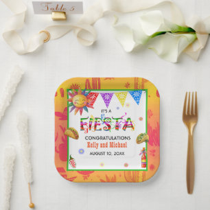 Fiesta Wedding Celebration Paper Plate