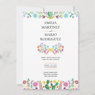 FIESTA WEDDING - Floral Folakart Modern Invitation