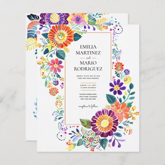 FIESTA WEDDING - Folkart Flowers Modern (Front/Back)