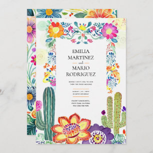 FIESTA WEDDING - Folkart Flowers Modern Invitation