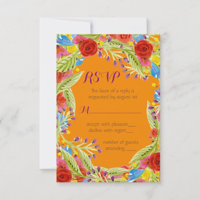 Fiesta Wedding RSVP Card (Front)