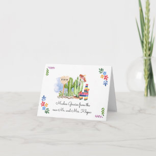 Fiesta Wedding   Watercolor Thank You Card