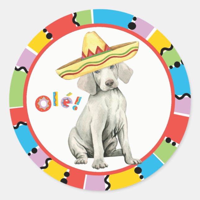 Fiesta Weimaraner Classic Round Sticker (Front)