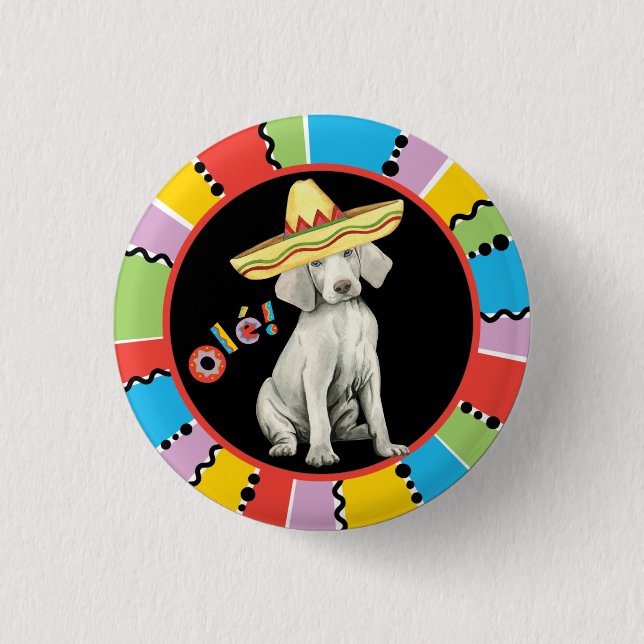 Fiesta Weimaraner Pinback Button (Front)