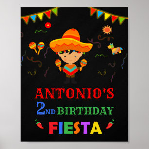 Fiesta welcome party sign First fiesta mexican boy
