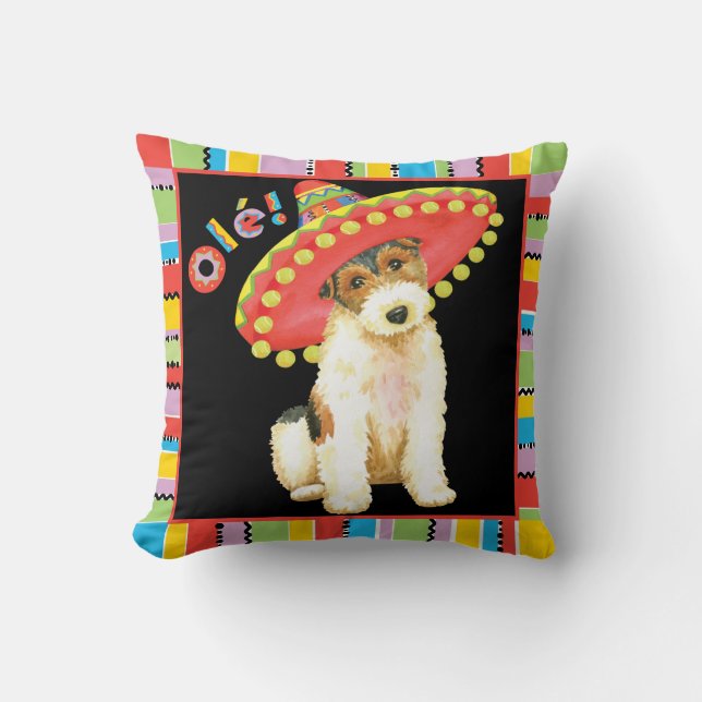Fiesta Wire Fox Terrier Cushion (Front)