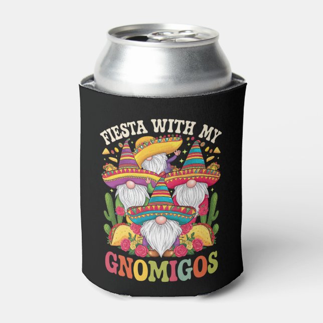 Fiesta With My Gnomigos Gnome Cinco De Mayo Can Cooler (Can Front)