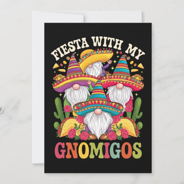 Fiesta With My Gnomigos Gnome Cinco De Mayo Invitation (Front)