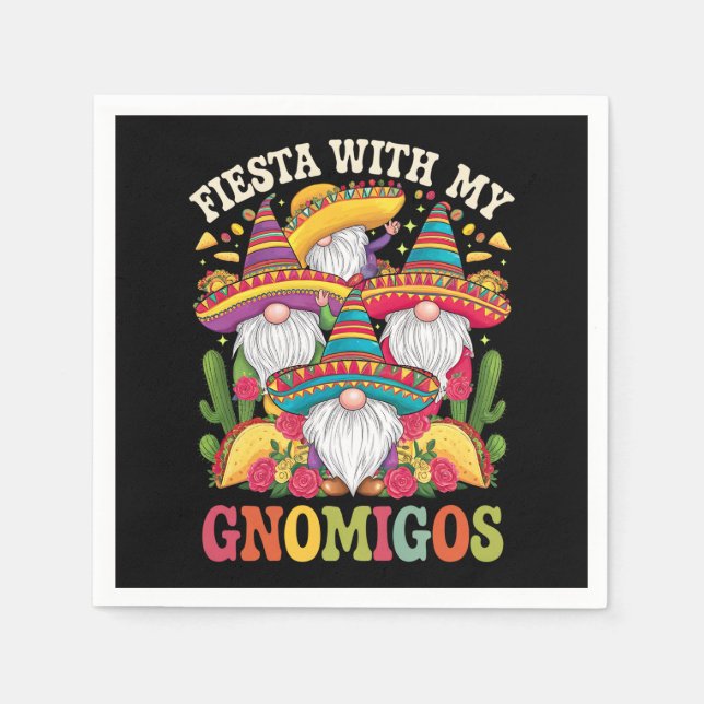 Fiesta With My Gnomigos Gnome Cinco De Mayo Napkin (Front)