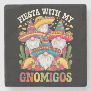 Fiesta With My Gnomigos Gnome Cinco De Mayo Stone Coaster