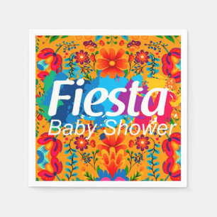 Fiesta Yellow Colourful Floral Neutral Baby Shower Napkin