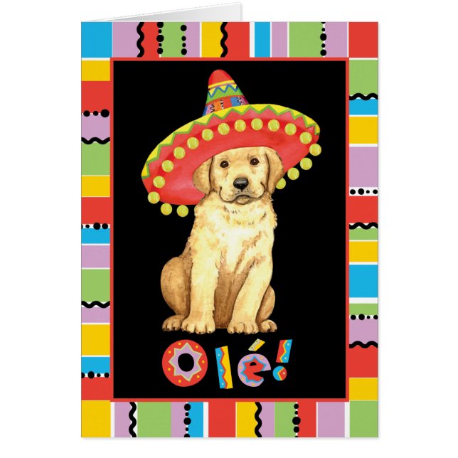 Fiesta Yellow Lab Greeting Card (Front)