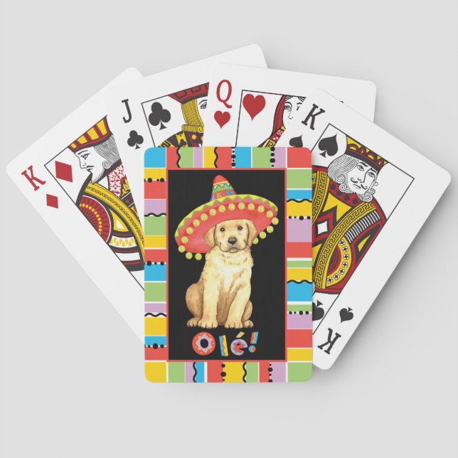 Fiesta Yellow Lab Playing Cards (Back)