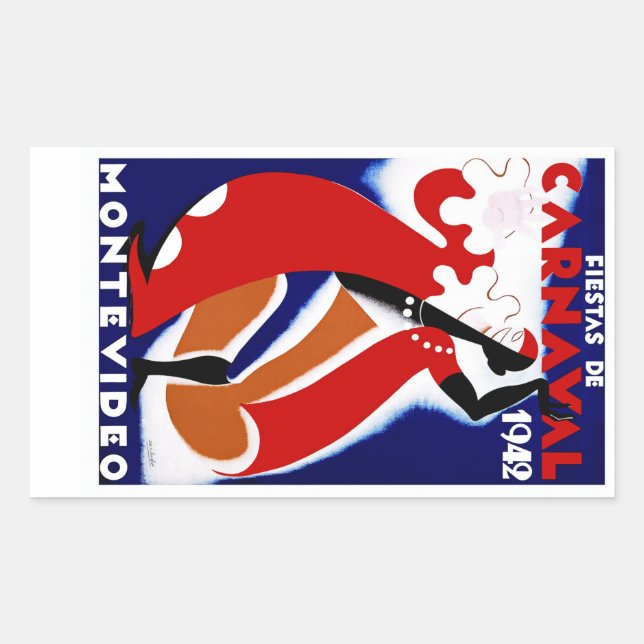 Fiestas de Carnaval ~ Montevideo Rectangular Sticker (Front)
