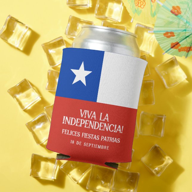 Fiestas Patrias Independence Day Chile Flag Can Cooler (In Situ Summer)