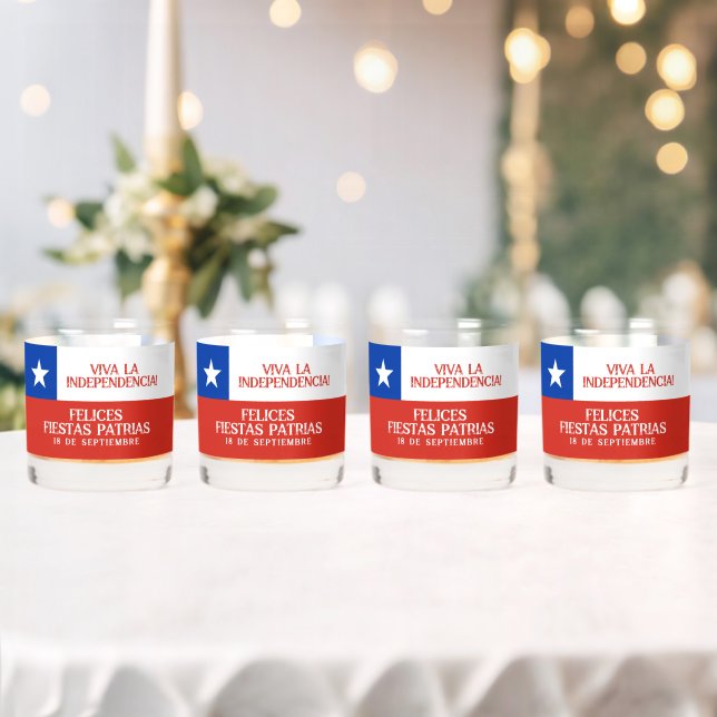 Fiestas Patrias Independence Day Chile Flag Whiskey Glass (Insitu (Wedding))