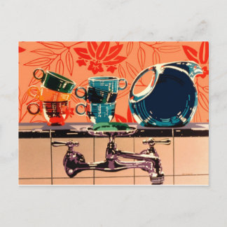 Fiestaware and the Kitchen Sink Postcard