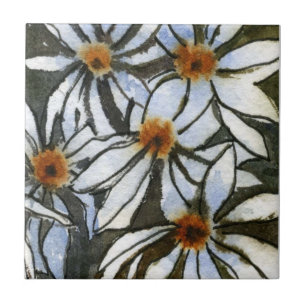 "Fiesty Floral #2" Kitchen Garden Ceramic  Tile
