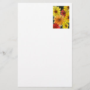 "Fiesty Floral #3" Floral Stationery