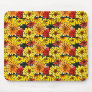 "Fiesty Floral 3" Tiled Pattern Floral Mousepad