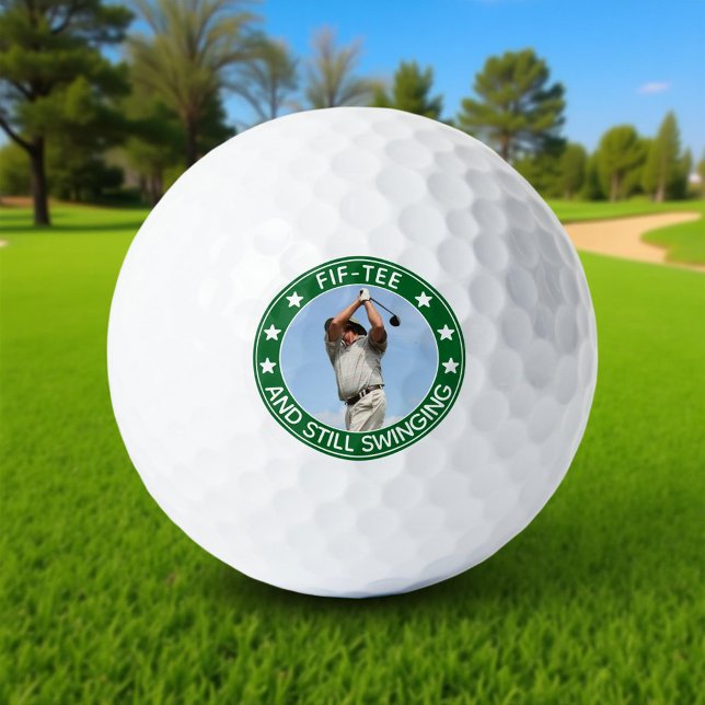 Fif-tee Still Swinging Personalised 50th Birthday Golf Balls (Creator Uploaded)