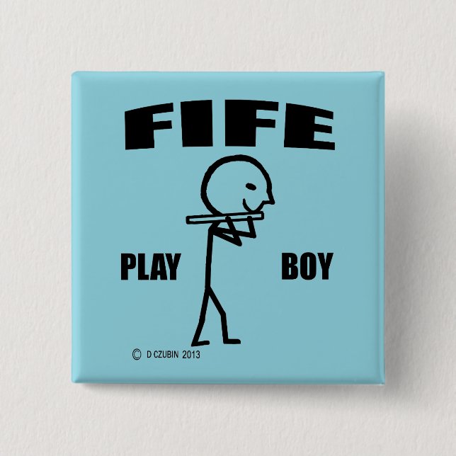 Fife Play Boy 15 Cm Square Badge (Front)