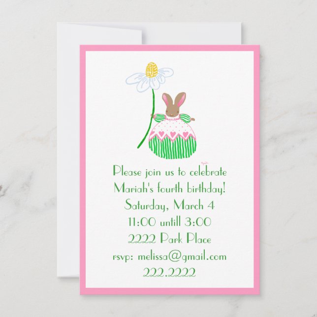 Fifi  Bunny invitaion Invitation (Front)