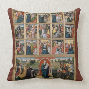 Fifteen Mysteries Holy Rosary Virgin Mary Jesus Cushion