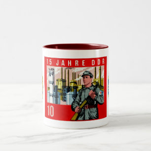 Fifteenth Aniversary of the Founding of the DDR. Two-Tone Coffee Mug