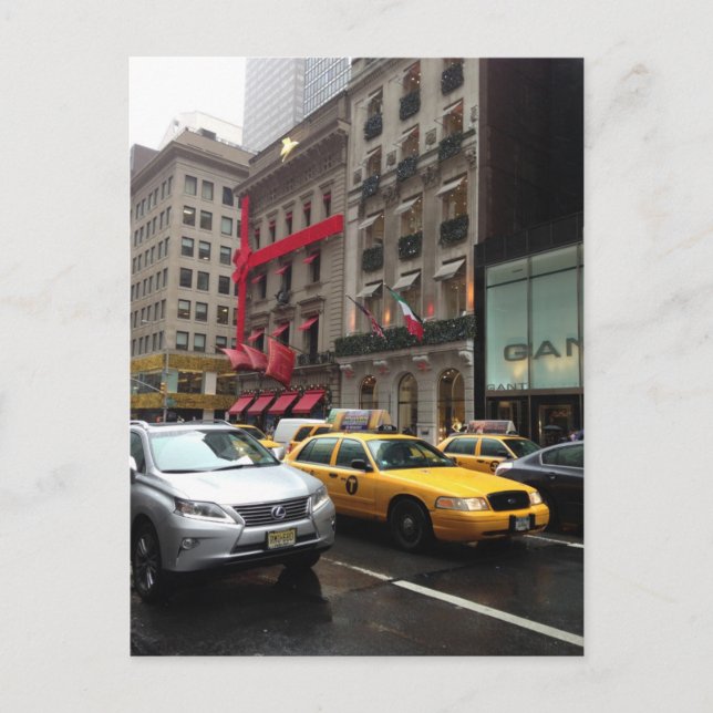 Fifth 5th Avenue New York NYC Christmas Photograph Holiday Postcard (Front)
