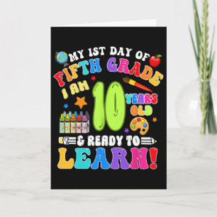 Fifth 5th Grade First Day Of School Boys Girls Card