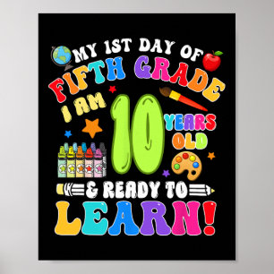 Fifth 5th Grade First Day Of School Boys Girls Poster
