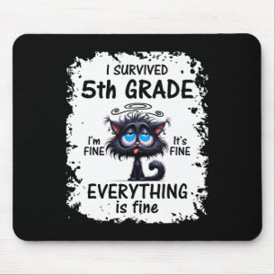Fifth 5th Grade Grad 2025 I Survived 5th Grade Mouse Pad