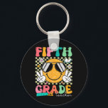 Fifth 5th Grade Teacher Smile Face Back To School  Key Ring<br><div class="desc">Fifth 5th Grade Teacher Smile Face Back To School Groovy</div>