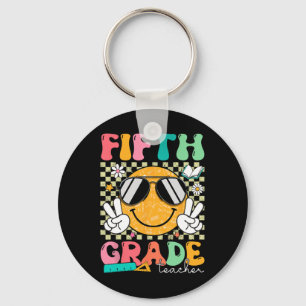 Fifth 5th Grade Teacher Smile Face Back To School Key Ring