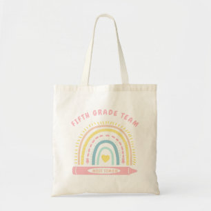 Fifth 5th grade Team Squad Teacher Back To School Tote Bag