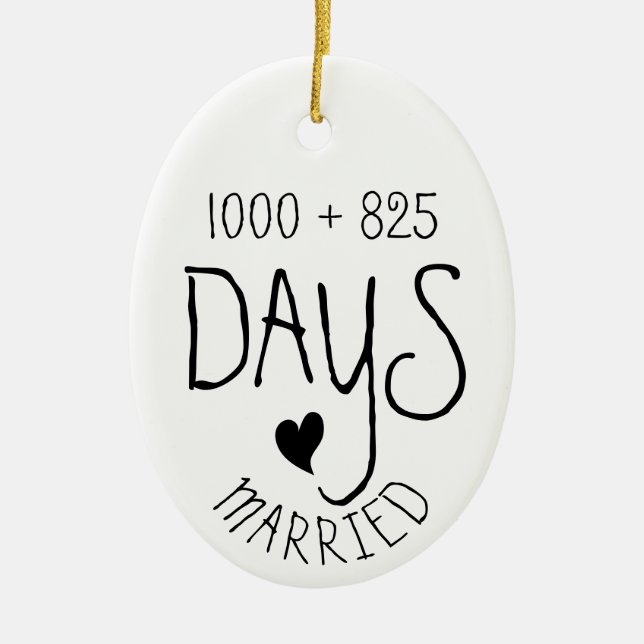 Fifth Anniversary 5th married years wedding love Ceramic Ornament (Front)
