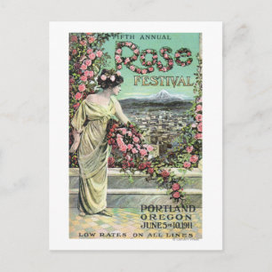 Fifth Annual Rose Festival Advertisement Postcard