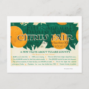 Fifth Annual Tulare County Citrus Fair Promotion Postcard