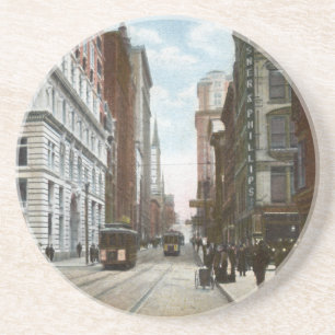 Fifth Ave and Wood Street Vintage Coaster