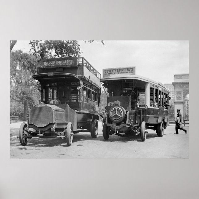 Fifth Avenue Buses, 1913 Poster (Front)