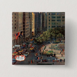 Fifth Avenue by John Falter 15 Cm Square Badge