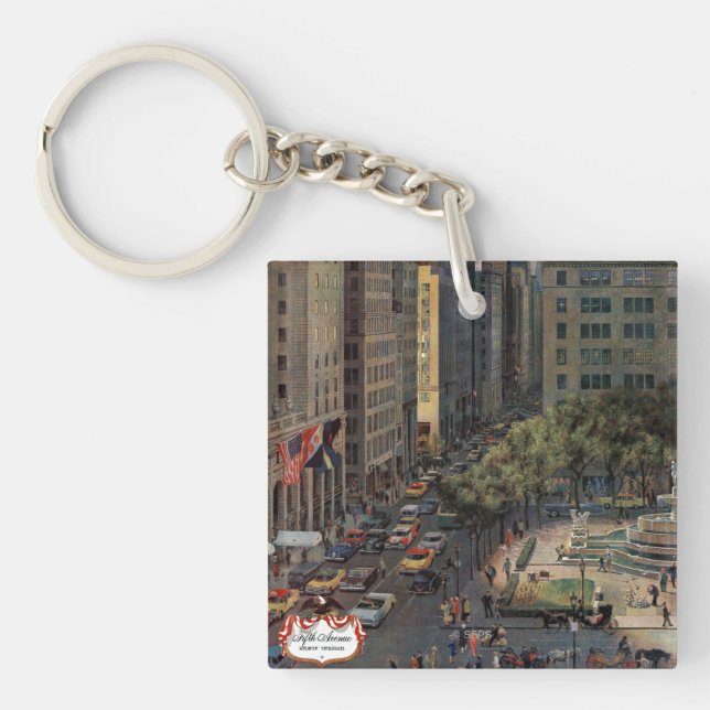 Fifth Avenue by John Falter Key Ring (Front)