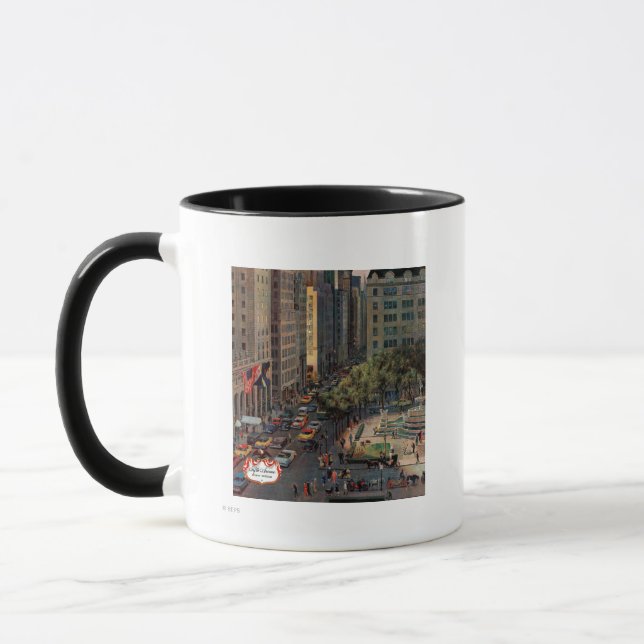Fifth Avenue by John Falter Mug (Left)