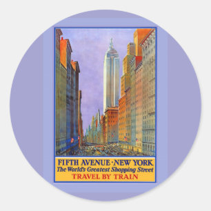 Fifth Avenue New York Worlds Greatest Shopping St. Classic Round Sticker