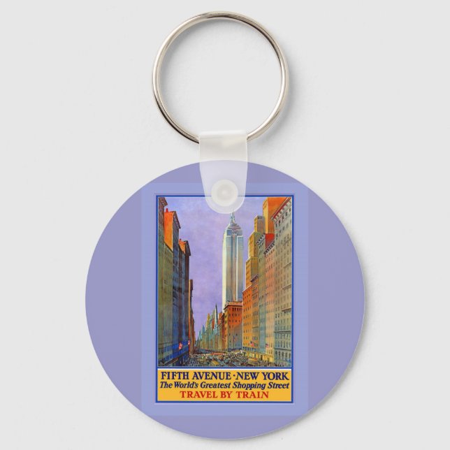 Fifth Avenue New York Worlds Greatest Shopping St. Key Ring (Front)