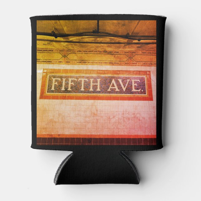Fifth Avenue Tile Sign - New York City Can Cooler (Front)