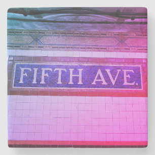 Fifth Avenue Tile Sign - New York City Stone Coaster