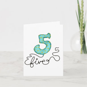 Fifth birthday balloon card