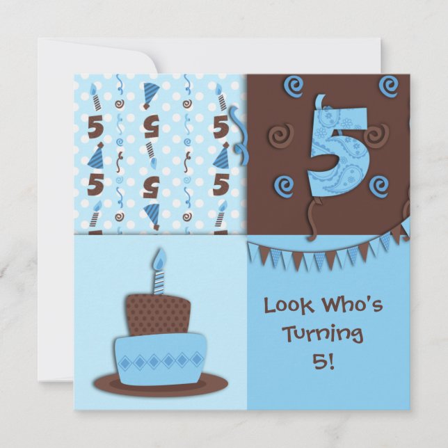 Fifth Birthday : Boy : Invitation (Front)
